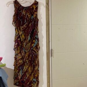 Multicolor Sleeveless Ruffle Dress